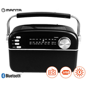 MANTA RDI918B SOLAR radijski sprejemnik,FM/AW/SW, Bluetooth 5.0,