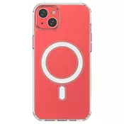 HURTEL Etui magnetyczne Clear Magnetic Case z MagSafe do iPhone 14 Plus ze srebrnym ringiem - przezroczyste