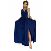 Long dress with neckline and tie on the back Numoco