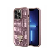 Guess Etui Guess Rhinestone Triangle za iPhone 14 Pro - roza