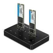 Qoltec 2x SSD M.2 SATA | NGFF | priklopna postaja USB tipa C