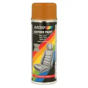 Barva za usnje v spreju 200ml LEATHER PAINT Motip - RAL 8001 oker rjava