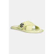 Usnjeni natikači Tory Burch T Lock Cross Band Slide