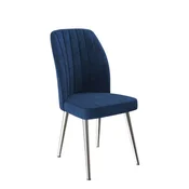 Hanah Home set trpezarijskih stolica Platinum 4 kom, teget tkanina Jerry, hromirane metalne noge