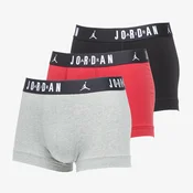 Bokserji Jordan Jhm Mens Flight Cotton Trunk 3-Pack Gym Red/ Black XXL