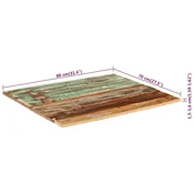 vidaXL Pravokotna mizna plošča 70x80 cm 15-16 mm trden predelan les