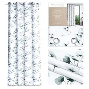 Curtain SERENITY color white printed theme vegetable style classic silver silver metal eyelets blackout 140x250 AmeliaHome