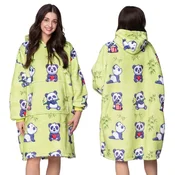 shumee ODEJICA Z MAJICO Velika topla debela ODEJICA Z MAJICO 2v1 XXL PANDY Furry [KB-W22]