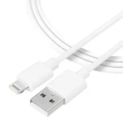 Taktični gladek nitni kabel USB - A / Lightning - 0.3m - Bela KP31184