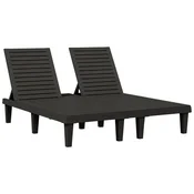 Dvostruka ležaljka za suncanje crna 155x138x83 cm polipropilen