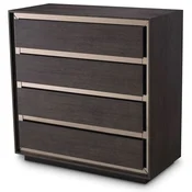 Casa Padrino luxury solid wood dresser with 4 drawers mocha/bronze 100 x 46 x H. 100 cm - Bedroom chest of drawers - Bedroom furniture - Luxury furniture - Luxury furnishings