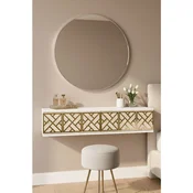 Hanah Home komoda Arex 120, 120 cm, bela / travertin / zlatna