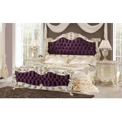Casa Padrino luxury baroque bedroom set purple/white/gold - 1 Double Bed with Headboard & 2 Bedside Tables - Baroque bedroom furniture - Luxury furniture in baroque style - Noble & Magnificent