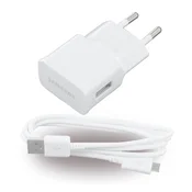 SAMSUNG punjac za mrežu s USB uticnicom, 5 W + ECB-DU4AWE microUSB kabel, BIJELA ETA0U83EWE_ECB-DU4AWE