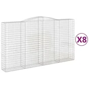 Vidaxl Obokane gabion košare 8 kosa 400x50x220/240 cm pocinkano železo