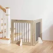 vidaXL Vrata za pse z stojali 2 pcs Sonoma hrast 80 x 80 cm