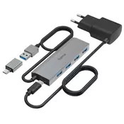 Hama usb hub, 4 ports, usb 3.2 gen 1,5 gbit/s usb-c adapter i psu ( 200138 )