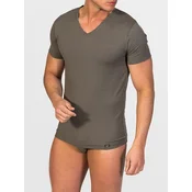 zd ZERO DEFECTS Spodnja majica V-Neck Soy fiber temno zelena