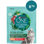 Purina ONE DualNature® Sterilized suha hrana za odrasle mačke, z govedino, 8x750g