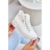 Insulated womens sneakers with Big Star stitching white
