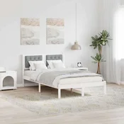 Krevetna konstrukcija s uzglavljem Svijetlo siva 135 x 190 cm