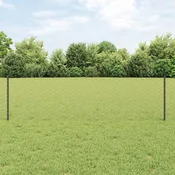 Heksagonalna ograda s stubom 10 x 0 6 m Celik premazan PVC-om - Siva 10 x 0 6 m ograda (mreža širine 5 cm)