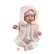Llorens 84486 NEW BORN - realistična dojenčkova lutka z zvoki in mehkim tekstilnim telesom - 44