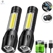 KJB Mini LED svetilka COB + XPE s polnjenjem USB, izvedba B 2 kosa