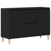 Vidaxl Strani šal s predalom Črna 102 x 35 x 60 cm Konstruiran les