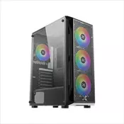 KSIGMATEK kucište ATKS Mid-Tover Gaming Ks Crna V/Tg, Metalic Mesh Fp, 4Ks120Mm Ks24F fiksni Rgb, En46621