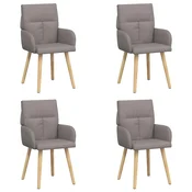 vidaXL vidaXL Jedilni stoli 4 pcs Blago Taupe 60 x 56 x 96 cm, (5000296891)