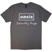 Oasis Majica Definitely Maybe Distressed Text Logo Unisex Charcoal Grey L