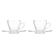 Set of 2 cappuccino cups with saucers, glass, 180 ml, Ischia - Borgono