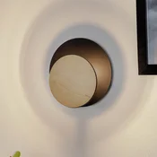 EMIBIG LIGHTING Stenna svetilka Circle v črni barvi z dekorativno ploščo iz lesa - Dnevna soba/jedilnica - Sodobni - črna, svetlo lesena - Kovina