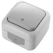 Panasonic Normalno odprto stikalo s simbolom LIGHT IP54, sivo PALMIYE