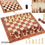 Drveni šah klasični – 3 u 1