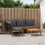 vidaXL 5 pcs Masivno akacijevo les in vrv Naravna