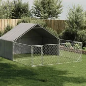 Vanjska kucica za pse sa stazom 5x3x1,9 m pocincani celik