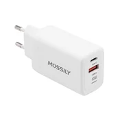 Mossily Punjac JT-G65Q, USB-A + Type-C, 65W PD + QC 3.0, Beli