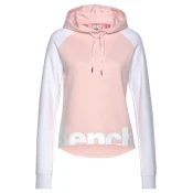 BENCH Sweater majica, roza / bijela