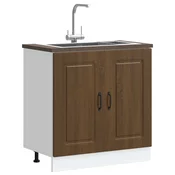 vidaXL vidaXL Osnovna omarica za umivalnik Kalmar rjavi hrast 80x46x81,5 cm, (22010565)