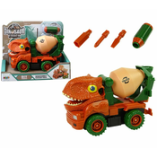 L-TOYS Dinosaur kamion za beton narancasti s dodacima