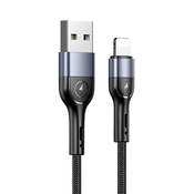 USAMS USAMS BRIDED KABEL U55 2A ZA LIGHTNING 1M ZA IPHONE 12 13 14 ČRN, (21980428)