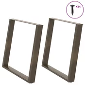 Noge za blagovaonski stol U-oblik 2 kom Prirodni celik 90 x (72-73) cm Celik