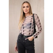 Body blouse with pistols beige
