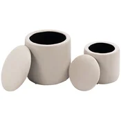 Homestar Set otomanskega za shranjevanje 40x40x41 cm bela