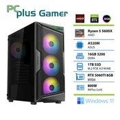 PCPLUS Gamer Ryzen 5 5600X 32GB 1TB RTX 5060TI OC 8GB Windows 11 Home gaming namizni računalnik