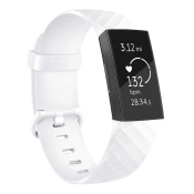 BStrap Fitbit Charge 3 Silicone Diamond (Large) pašček, White