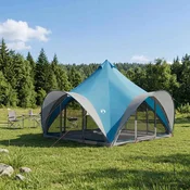 vidaXL vidaXL Tipi šotor s streho Modra 6 oseb Poliester in jeklo, (5000309441)