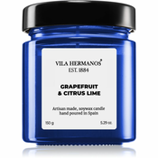 Vila Hermanos Apothecary Cobalt Blue Grapefruit & Citrus Lime scented candle 150 g
